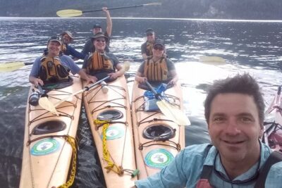 Kayak paddling adventure around Bariloche