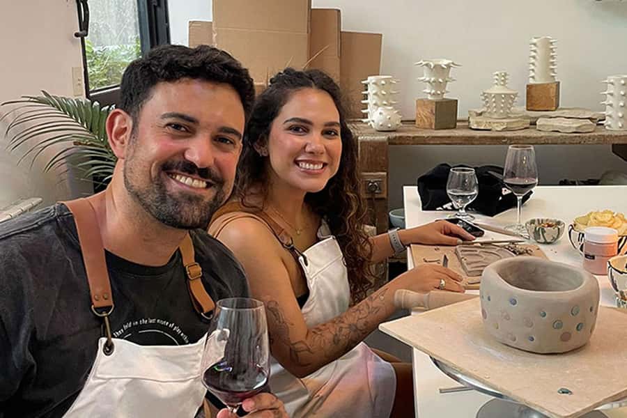 Wine & Pottery Class For Beginners in Buenos Aires Argentina - Entering OWO Ceramics in a French-Style Building